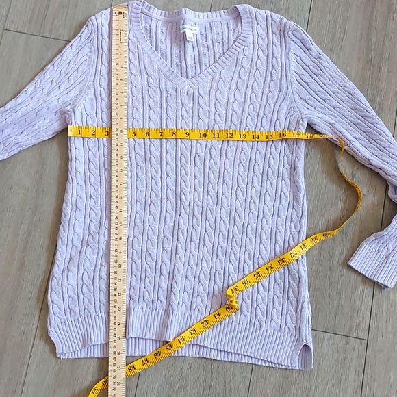 CROFT & BARROW Woman Longsleeve Lavender V-Neck Pullover Sweater Size Small - Picture 10 of 12